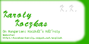 karoly koczkas business card